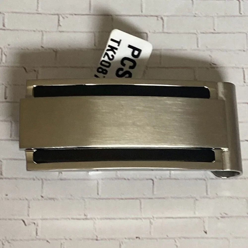 Minimalist Stainless Steel Money Clip Slim Silver Brushed Finish